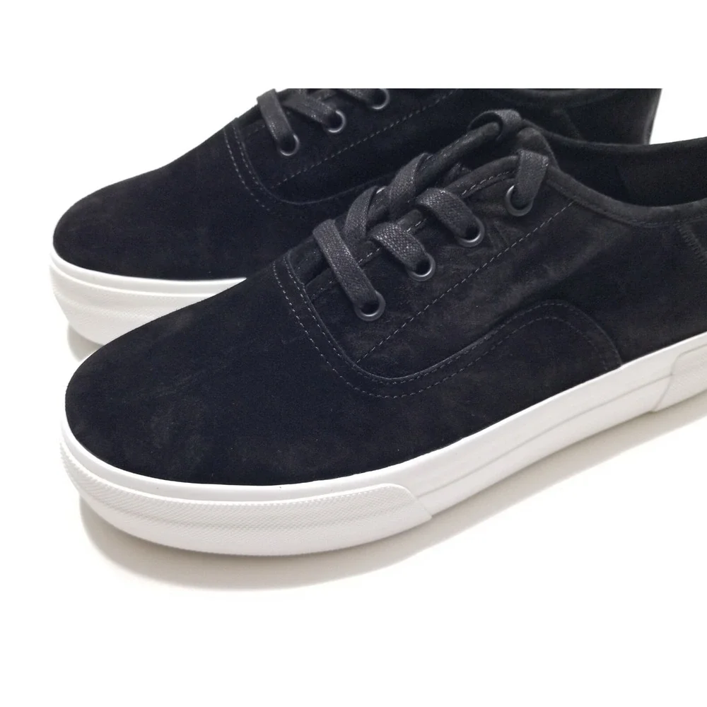 NIB Vince Copley Italian Sport Suede Platform Lace Up Sneaker Black 9 9.5